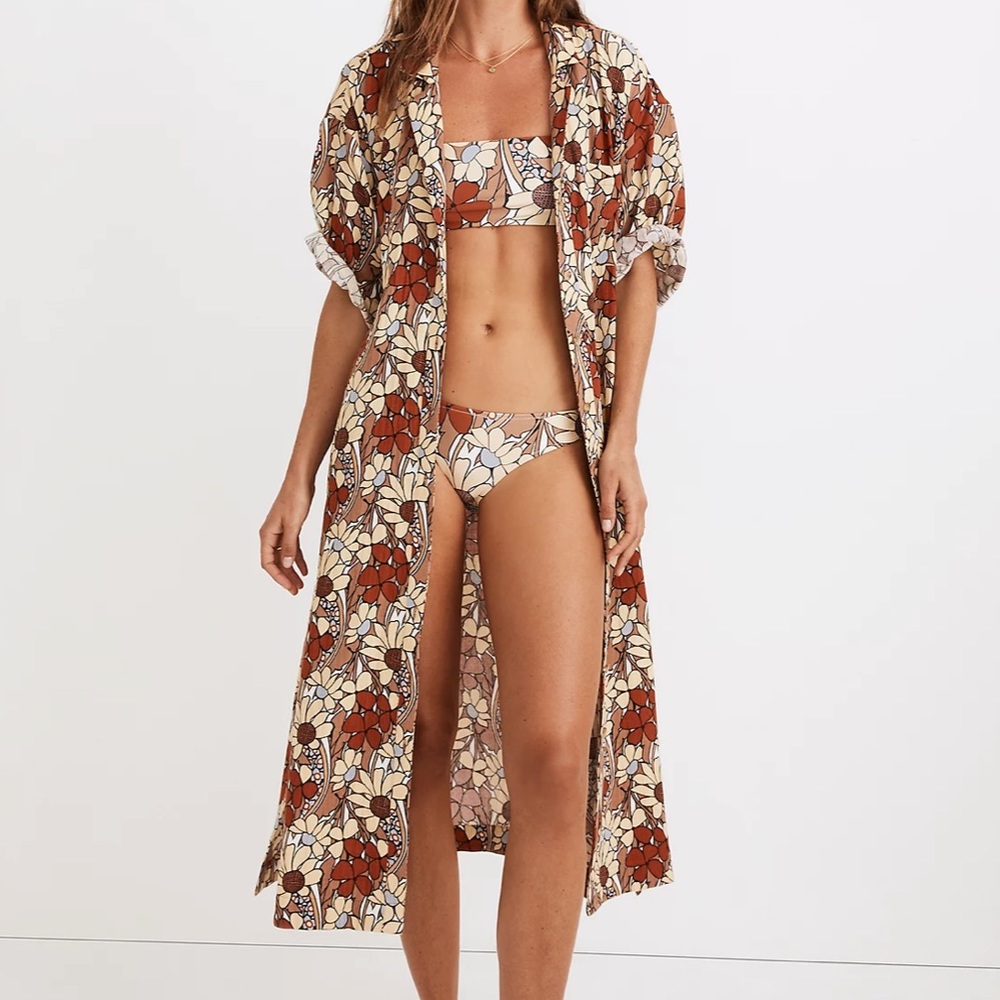 NWT Madewell Lightestspun Cover-Up Maxi Shirtdress in Daydream Floral